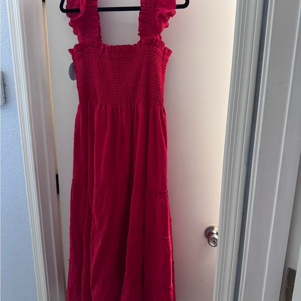 NWT Hill House Red Daisy Eyelet Ellie Nap Dress